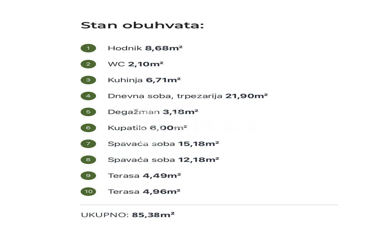 Prodaja, dvosoban stan, 85m², Šušanj, Bar