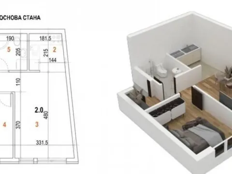 Sale, two bedroom apartment, 37m², Bulevar patrijarha Pavla, Novi Sad Sve Podlokacije