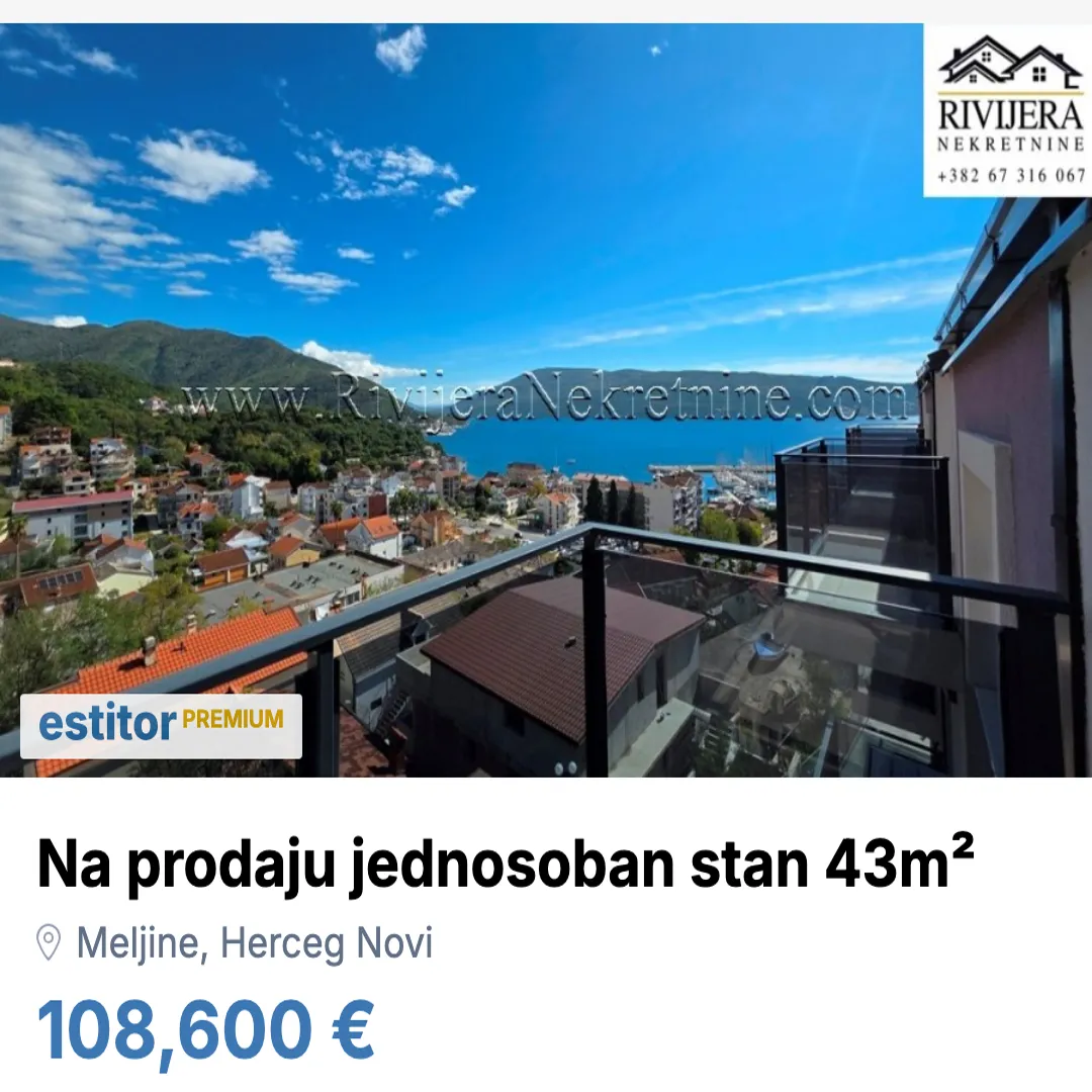 Sale, one bedroom apartment, 43m², Meljine, Herceg Novi