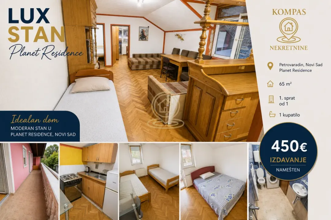 Izdavanje, dvosoban stan, 65m², Petrovaradin, Novi Sad