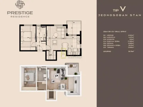 Sale, one bedroom apartment, 47m², Zabjelo, Podgorica - image 11