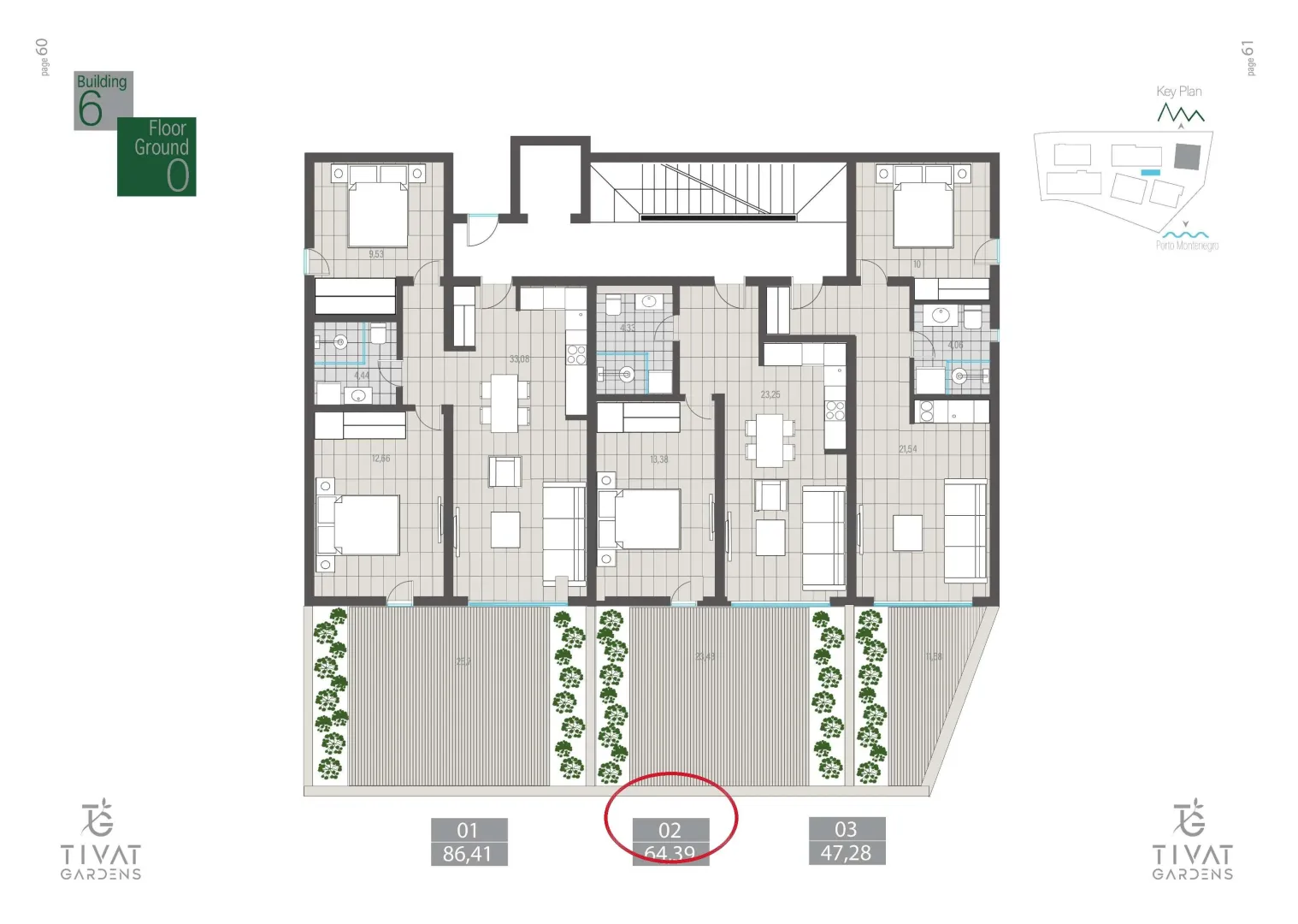 Sale, one bedroom apartment, 64m², Centar, Tivat