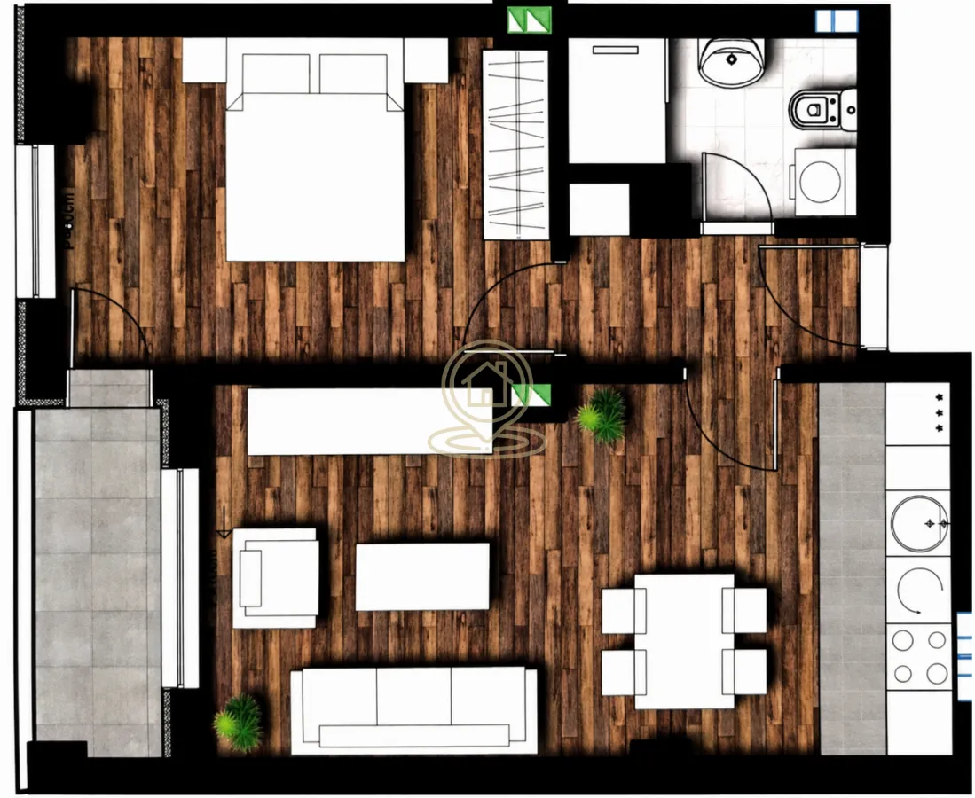 Rent, one bedroom apartment, 47m², Palilula, Niš