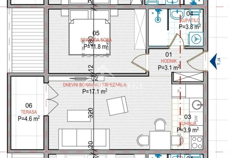 Sale, one bedroom apartment, 48m², Zabjelo, Podgorica