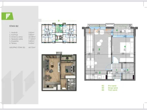 Prodaja, jednosoban stan, 48m², Gornja Gorica, Podgorica - image 9
