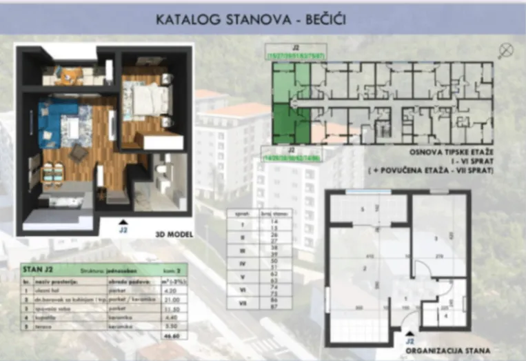 Sale, apartment, 46m², Bečići, Budva