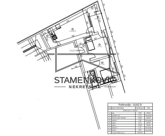 Prodaja, dvosoban stan, 59m², Salajka, Novi Sad Sve Podlokacije