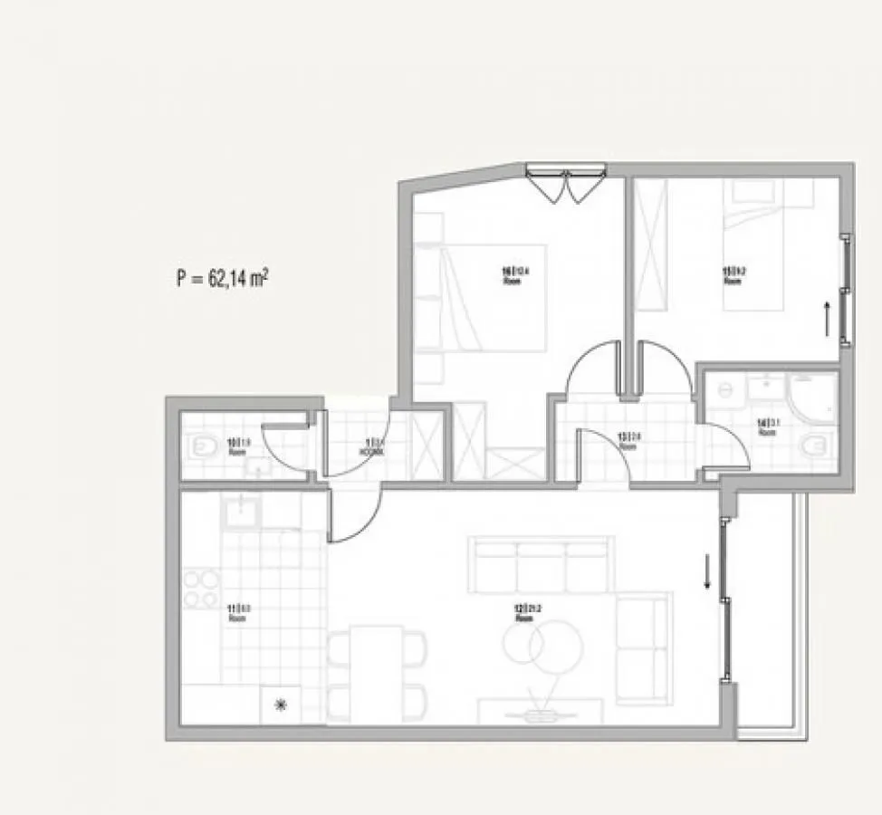 Prodaja, dvosoban stan, 62m², Tivat, Crna Gora