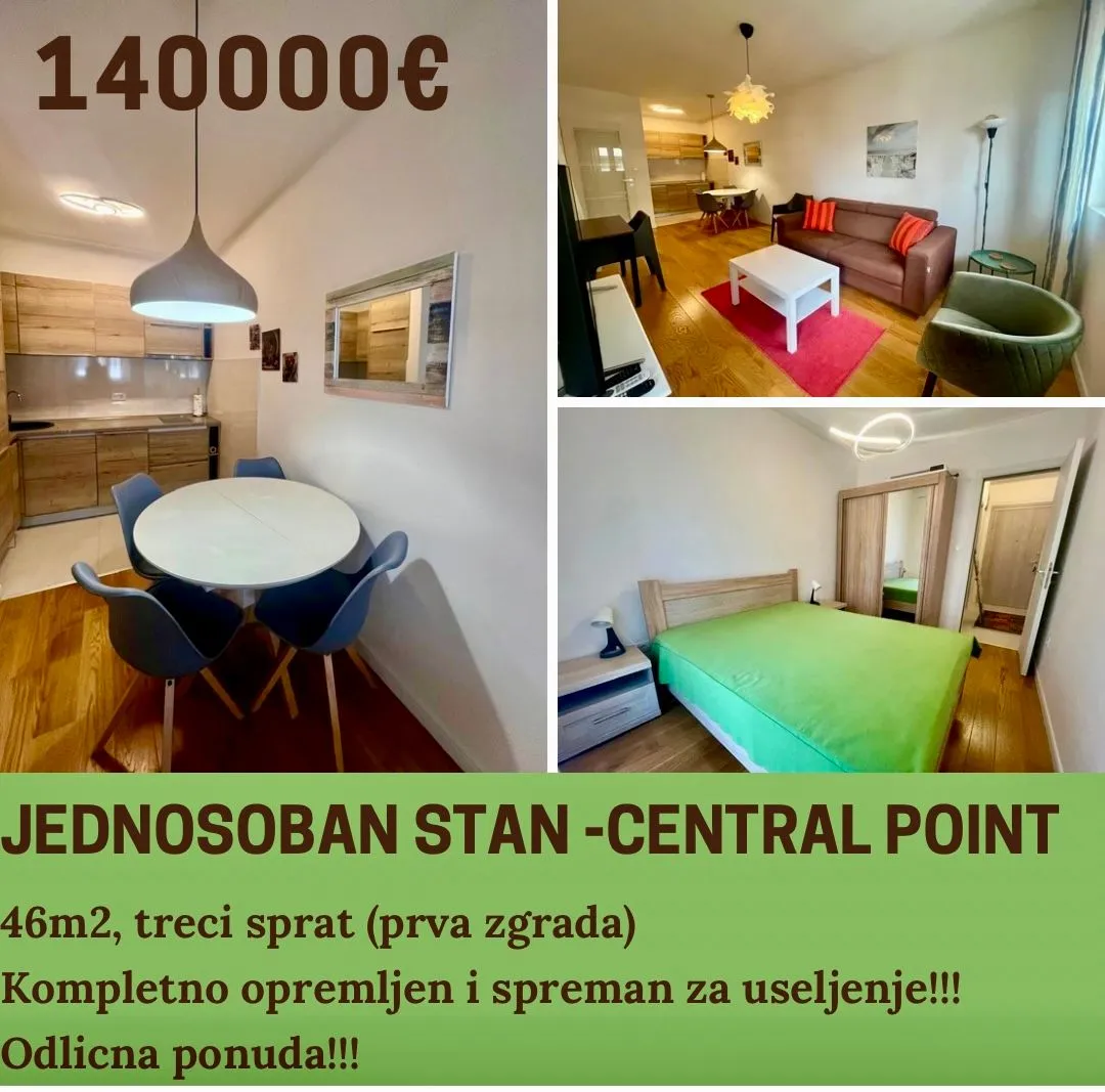 Sale, one bedroom apartment, 46m², Central Point, Podgorica