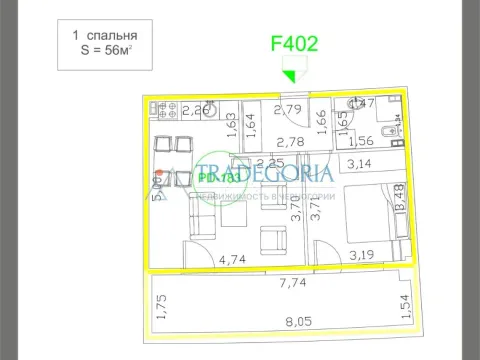 Prodaja, jednosoban stan, 56m², Budva, Crna Gora - image 18