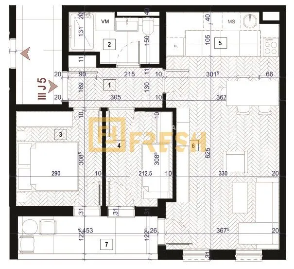 Prodaja, dvosoban stan, 56m², Zabjelo, Podgorica