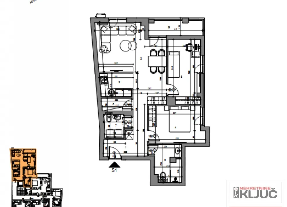 Sale, three bedroom apartment, 76m², Centar, Novi Sad