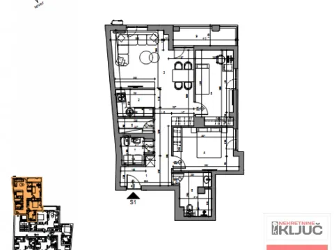 Sale, three bedroom apartment, 76m², Centar, Novi Sad