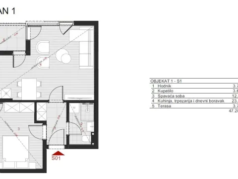 Sale, one bedroom apartment, 51m², Dobrota, Kotor - image 6