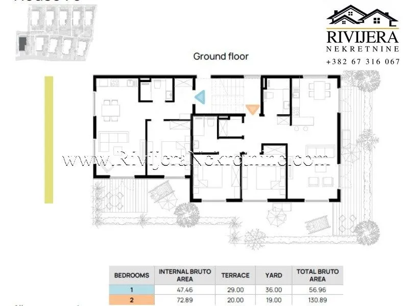 Prodaja, jednosoban stan, 57m², Tivat, Crna Gora