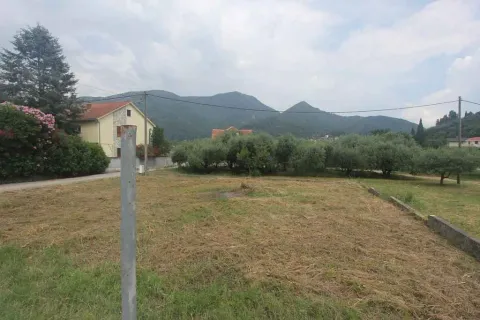 Travnati plac okružen drvećem sa pogledom na planine u pozadini. - image 6