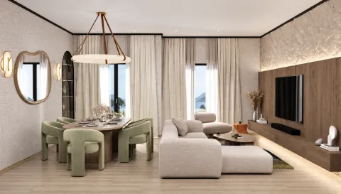 Spacious living room with a dining area and modern furniture. - image 4