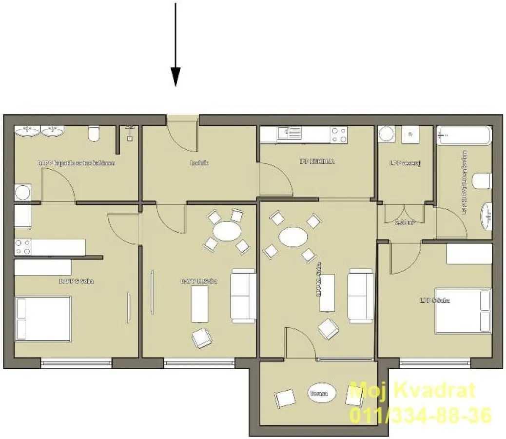 Prodaja, četvorosoban stan, 114m², Savski Venac, Beograd