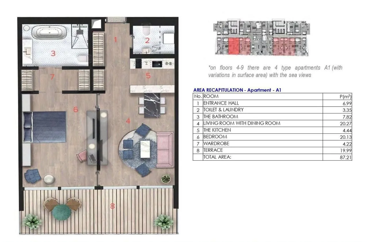 Sale, three bedroom apartment, 225m², Centar, Budva