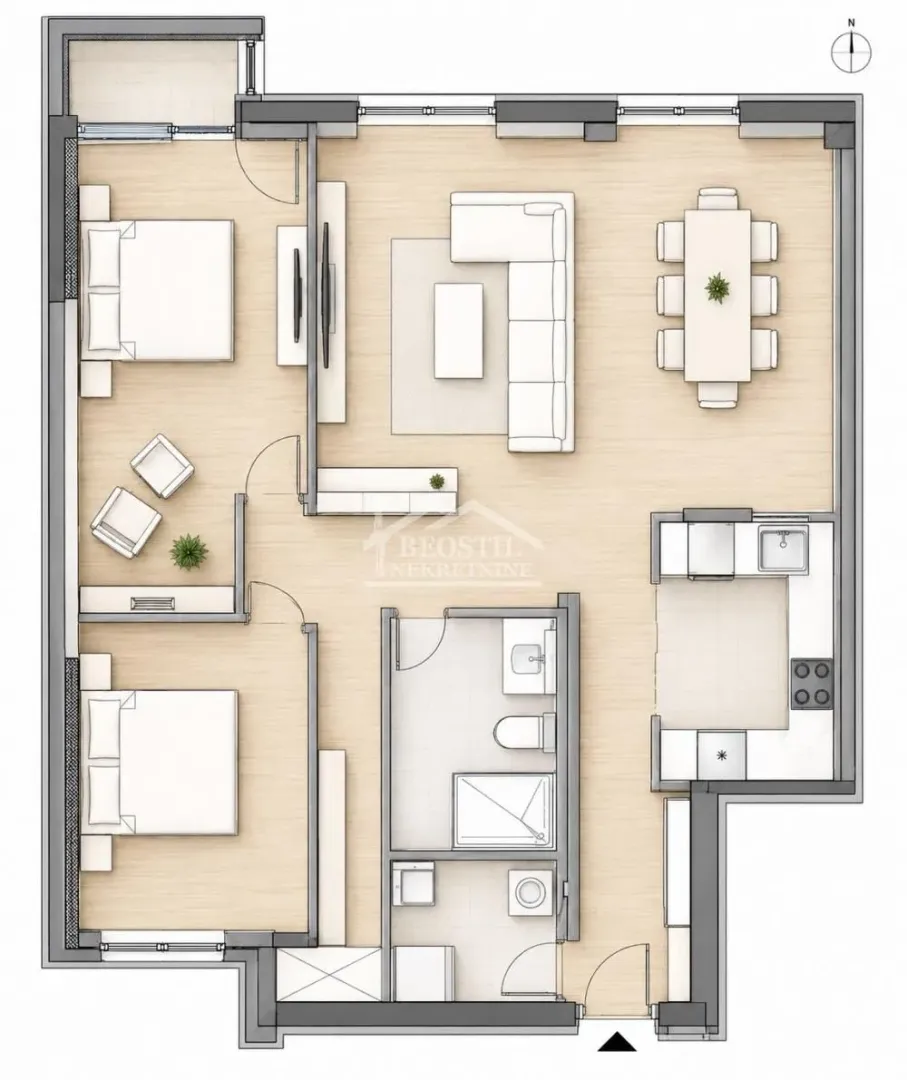 Prodaja, trosoban stan, 74m², Ledine, Beograd