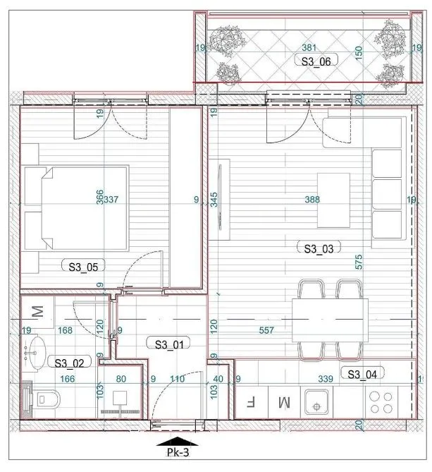 Sale, one bedroom apartment, 45m², Momišići, Podgorica