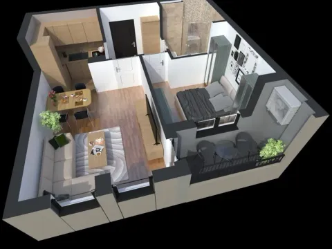 Sale, one bedroom apartment, 49m², Pantelej, Niš