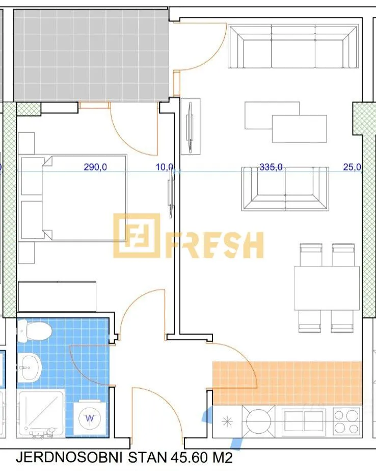 Prodaja, jednosoban stan, 45m², Ljubović, Podgorica