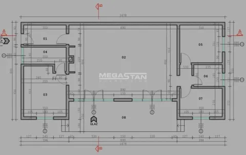 Crtež osnove sa dimenzijama rasporeda prostorija. - image 2