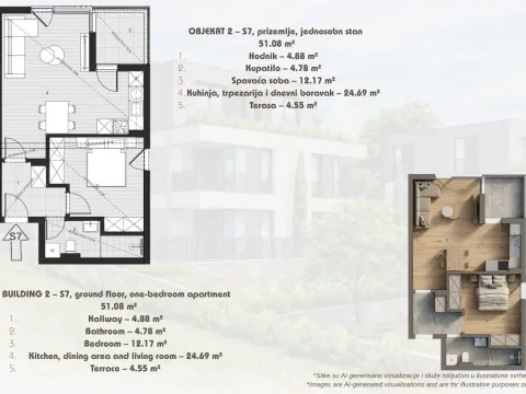 Prodaja, jednosoban stan, 51m², Dobrota, Kotor - image 4