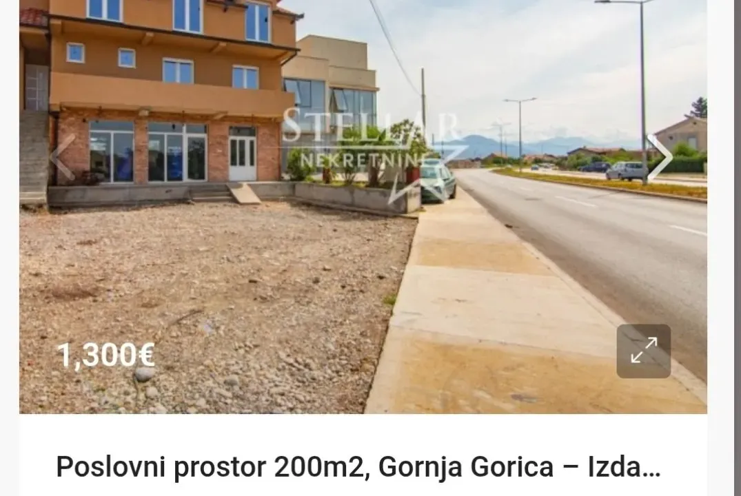 Izdavanje, poslovni prostor, 200m², Gornja Gorica, Podgorica