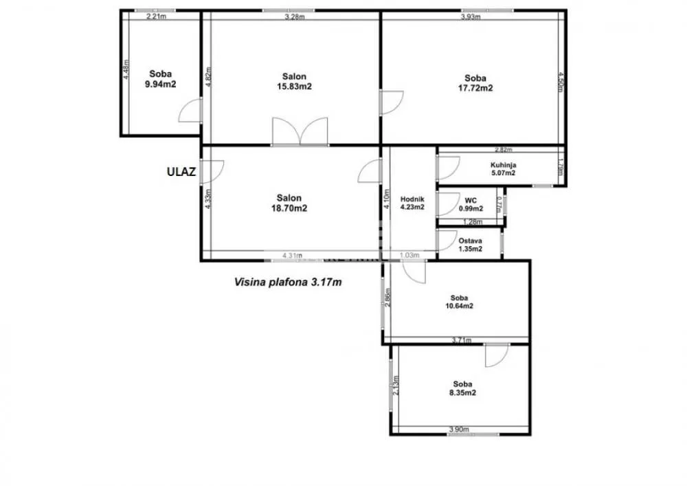 Rent, apartment, 87m², Stari Grad, Beograd
