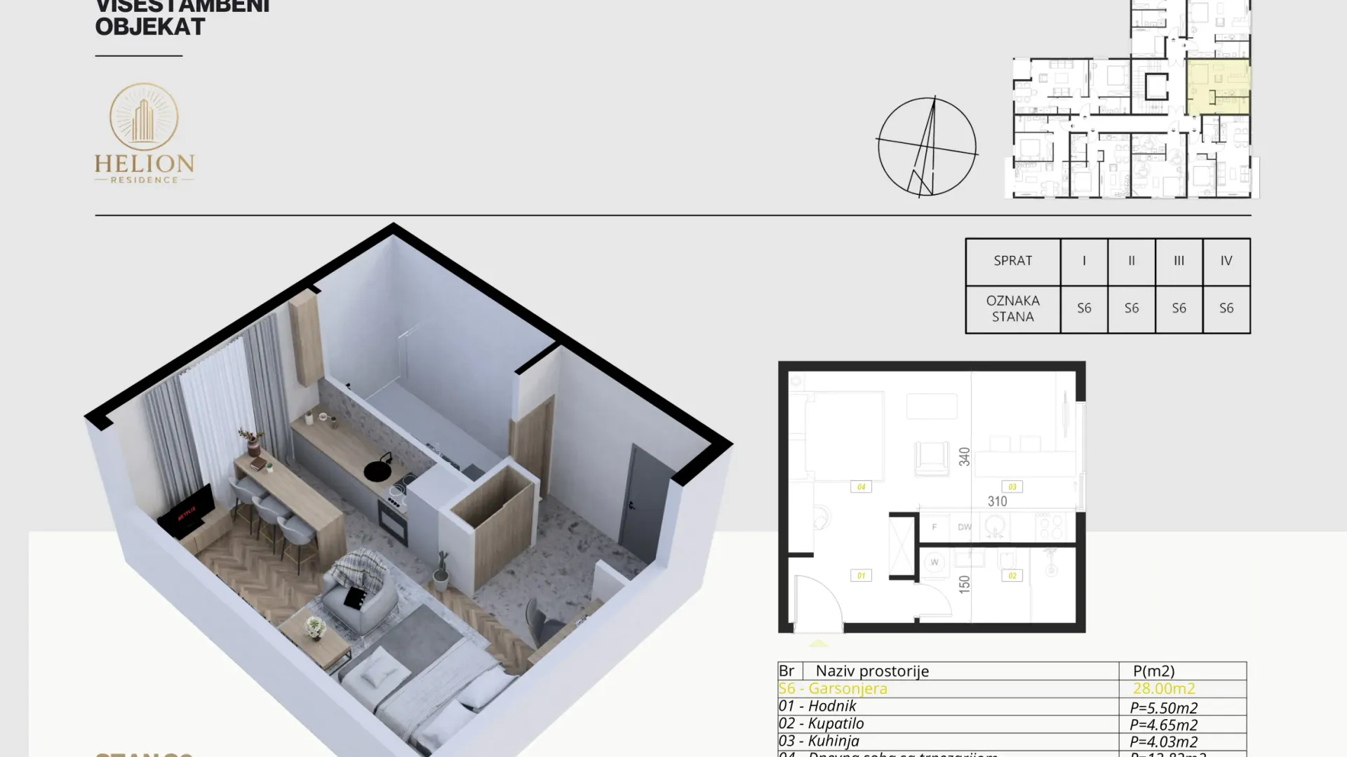 Sale, studio apartment, 28m², Podkošljun, Budva