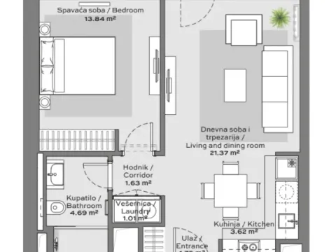 Prodaja, dvosoban stan, 58m², Savski Venac, Beograd