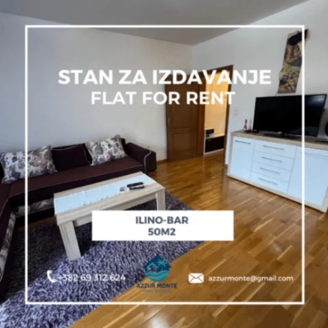 Rent, one bedroom apartment, 50m², Ilino, Bar