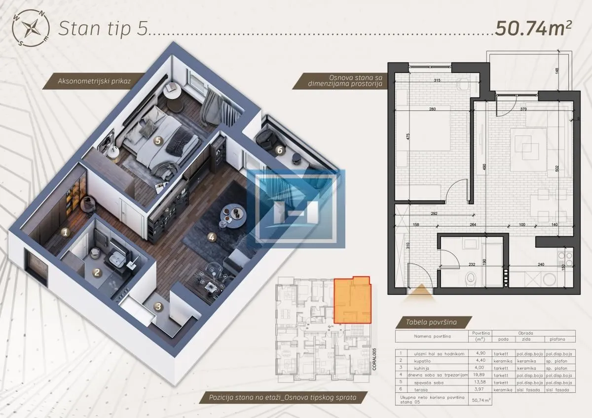Prodaja, jednosoban stan, 52m², Centar, Jagodina