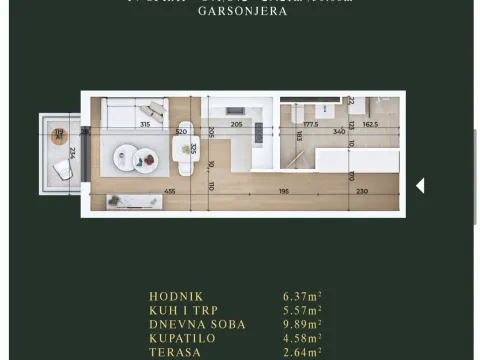 Prodaja, garsonjera, 29m², Stari Aerodrom, Podgorica - image 2