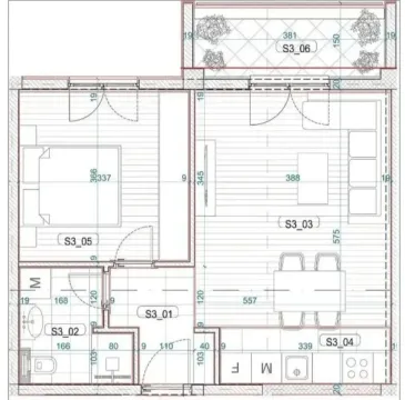 Osnova stana sa rasporedom prostorija i dimenzijama. - image 3