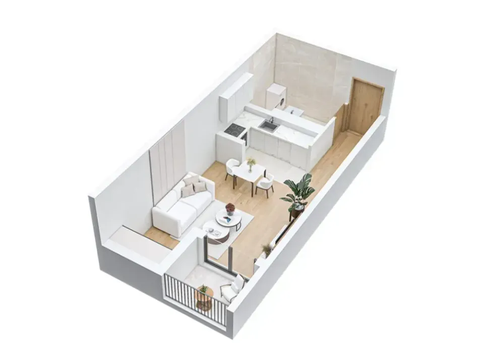 Sale, studio apartment, 31m², Stari Aerodrom, Podgorica