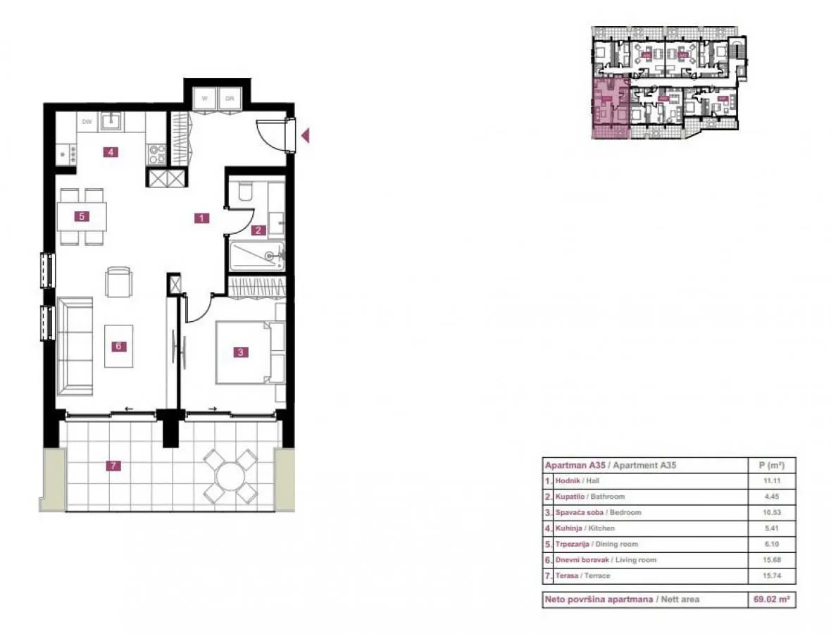 Sale, one bedroom apartment, 75m², Budva, Crna Gora