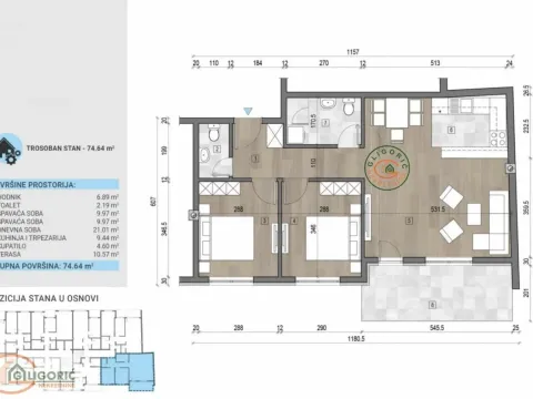 Sale, three bedroom apartment, 75m², Voždovac Sve Podlokacije, Beograd