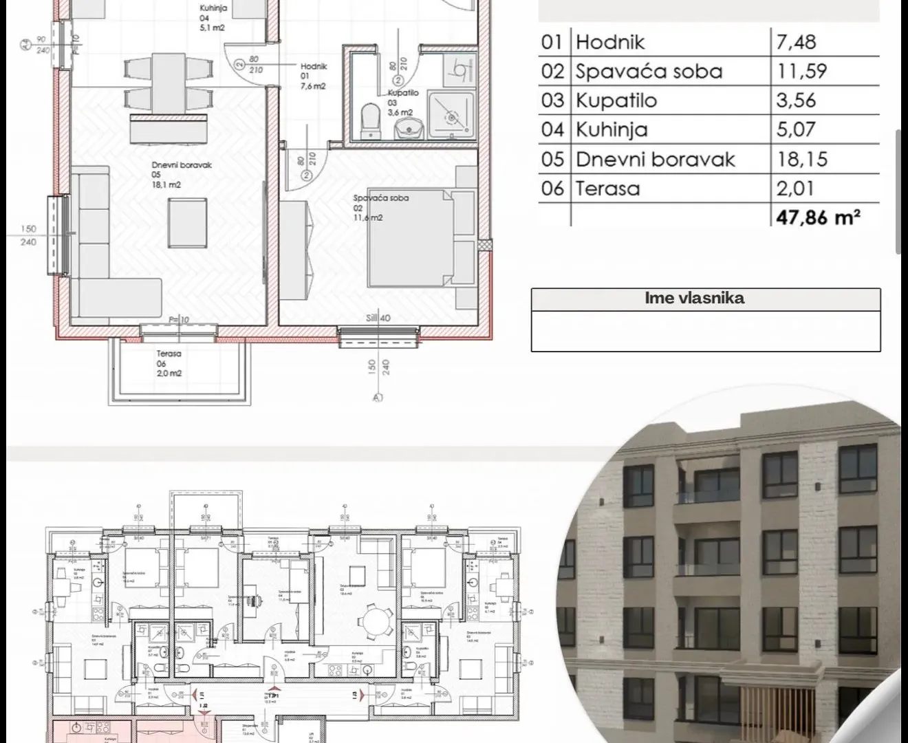 Prodaja, jednosoban stan, 41m², Zabjelo, Podgorica