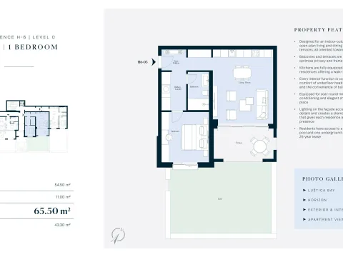 Sale, one bedroom apartment, 66m², Luštica Bay, Tivat - image 5
