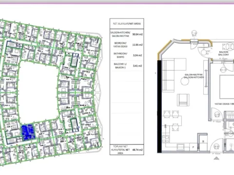 Sale, one bedroom apartment, 49m², Ilino, Bar - image 2