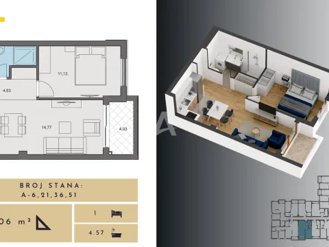 Prodaja, dvosoban stan, 67m², Budva, Crna Gora - image 8