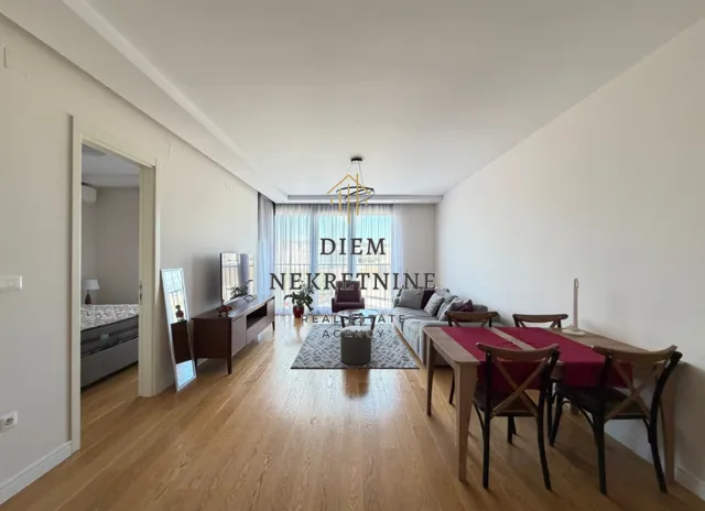 Spacious living room connected with the dining area.