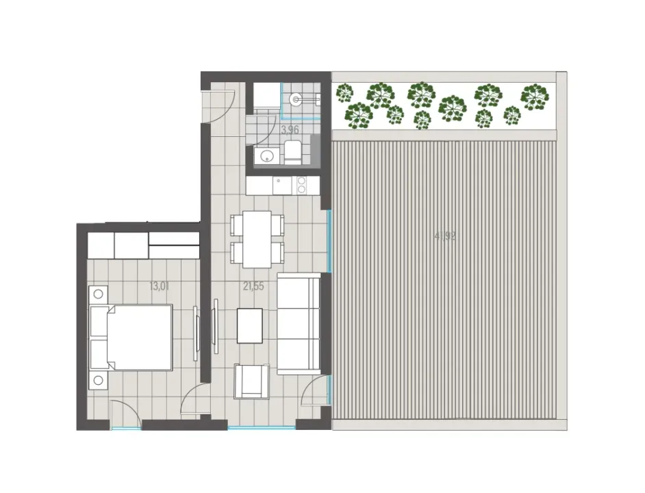 Sale, one bedroom apartment, 80m², Centar, Tivat