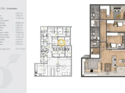 Prodaja, trosoban stan, 111m², Tološka šuma, Podgorica - image 5