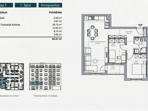 Prodaja, dvosoban stan, 65m², Bežanija, Beograd - image 3