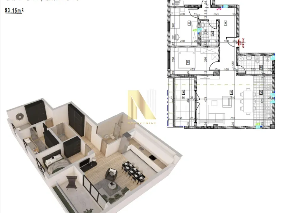 Prodaja, četvorosoban stan, 93m², Novi Sad, Srbija