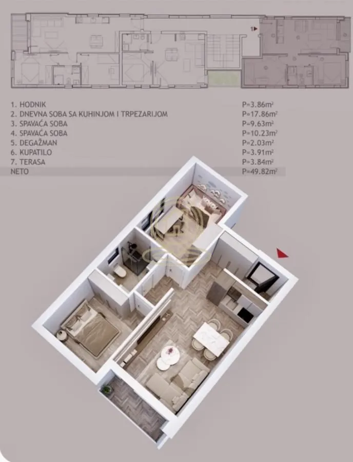 Prodaja, dvosoban stan, 49m², Palilula, Niš